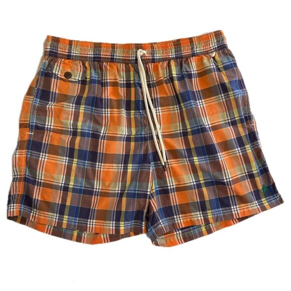 Vintage Polo Ralph Lauren Swim Trunks Multicolor Plaid Size XL